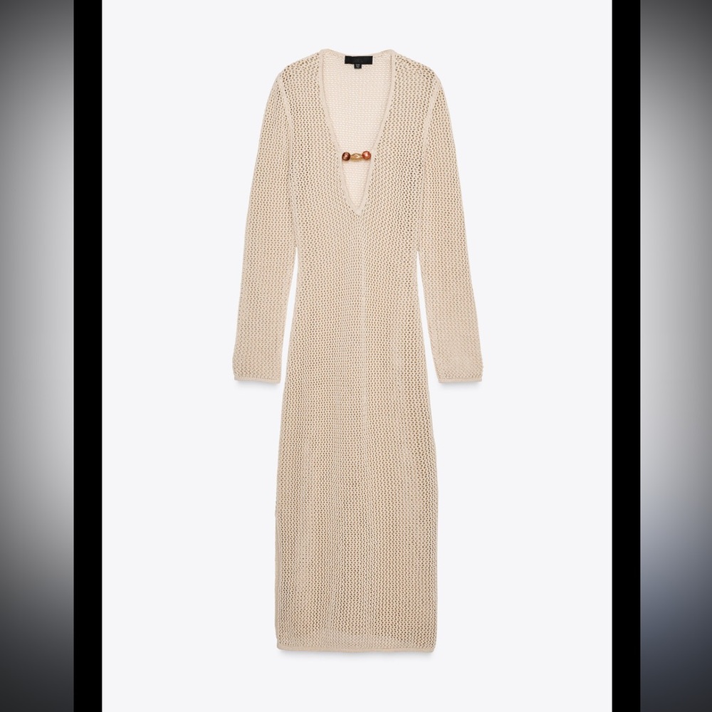 Zara Tan Knit Swim Coverup